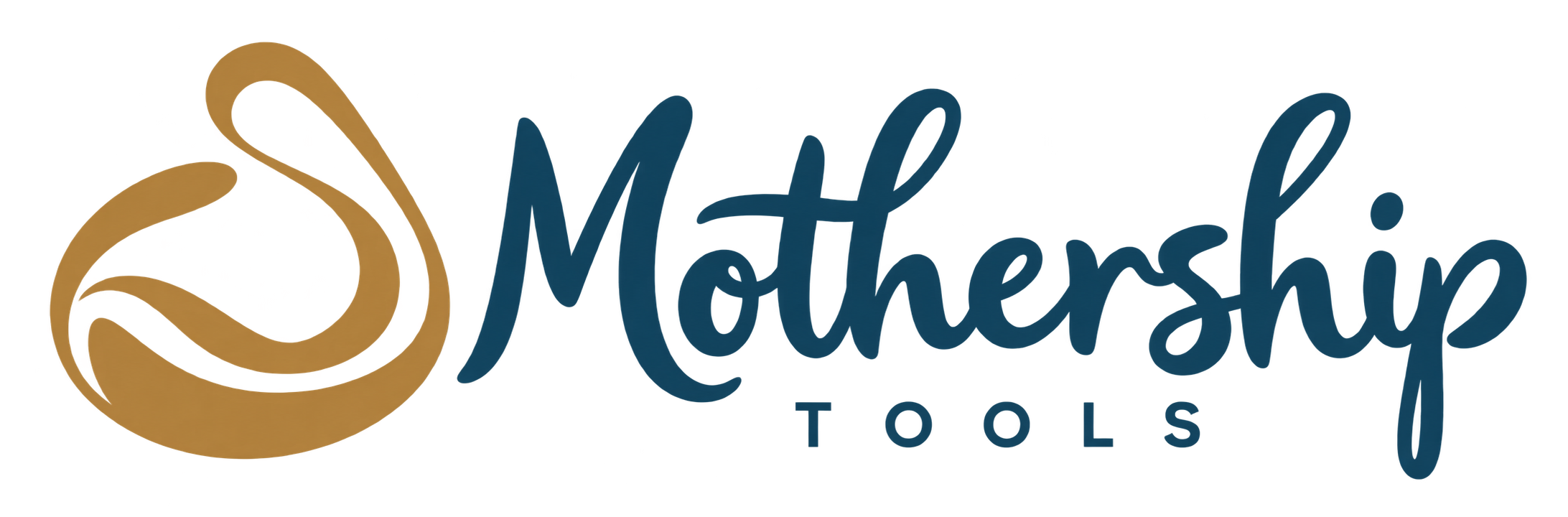 Mothership Tools — flowing blue lettering and gold nurturing vessel